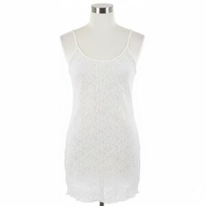 Victorias Secret White Floral Lace Chemise Sheer Slip Dress Mini M‎ 90s Vintage